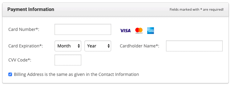 Enter your Card Details