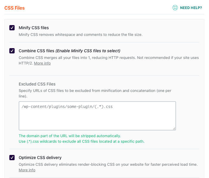 file optimization wp rocket settings 2