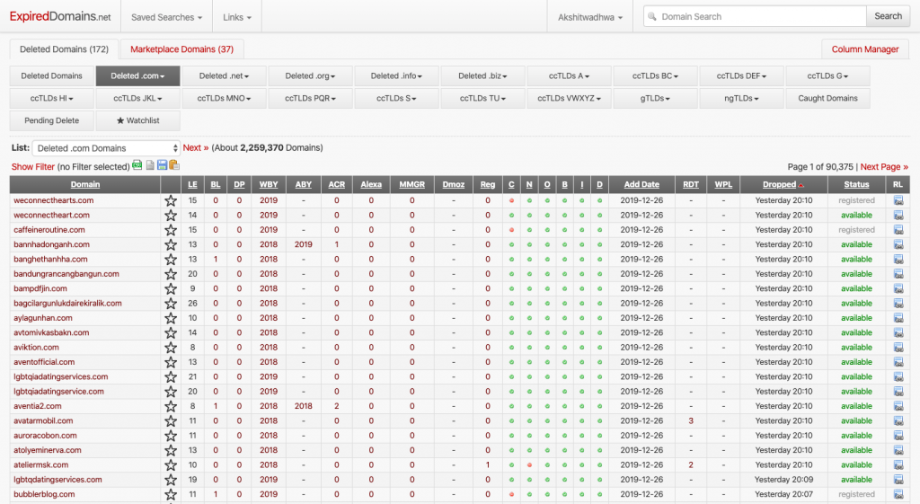 find expired domain